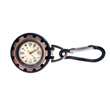 For Hiking Climbing Alloy Backpack Clip-on Carabiner Quartz Pocket Watch