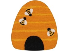 Jubilee Bumblebee Felt Wool Trivet 7.5 x 8in 