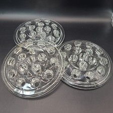 Vintage Clear Glass Flower Frogs 16 Hole Flower Arranging 5" Set of 3