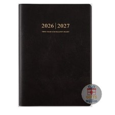 Takahashi 2026 A5 2-Year Business Diary Planner Dark Brown Leather Cover New