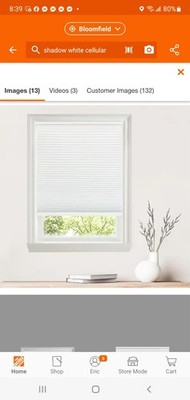 Custom Cut Home Decorators Shadow White Blackout Cordless Cellular Shade