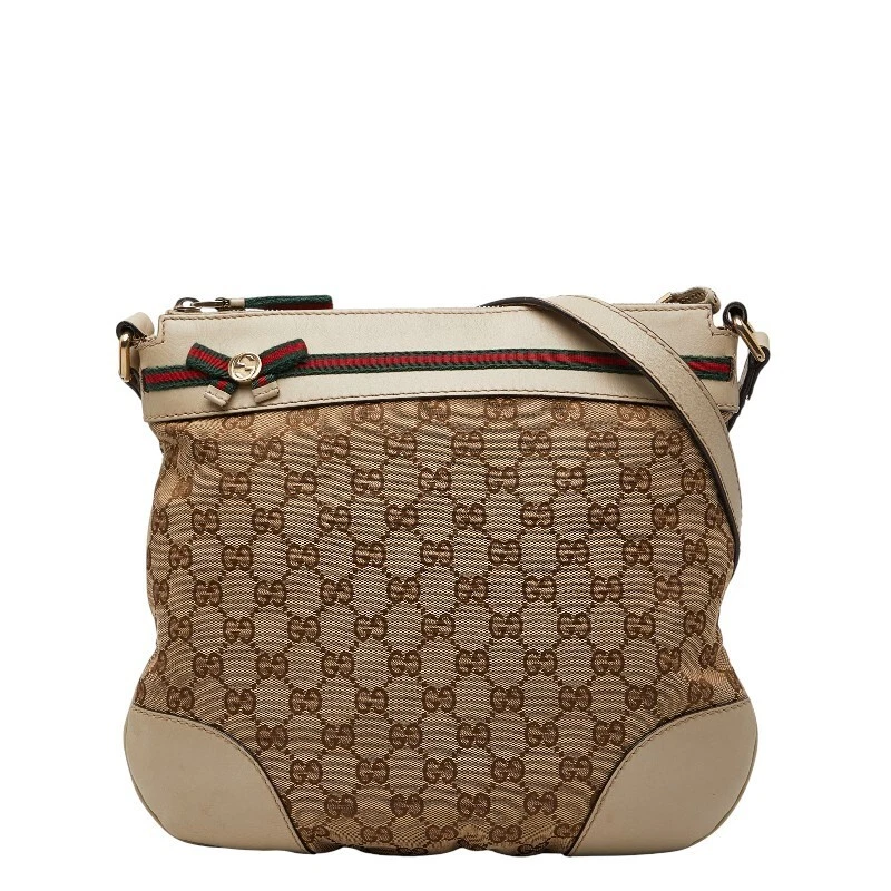 Gucci — Gucci GG Canvas Shelley Line Mayfair Shoulder Bag Pouch 257065 Beige Multicolor
