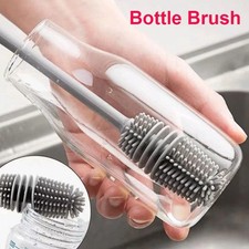 Long Handle Silicone Bottle Brush for Deep Glass, Bottle and Cup Cleaning