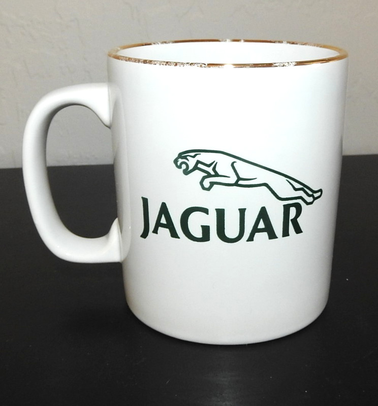 Vintage Jaguar Ceramic Coffee Mug Made by Kiln Craft England "Cat" Logos F&Back