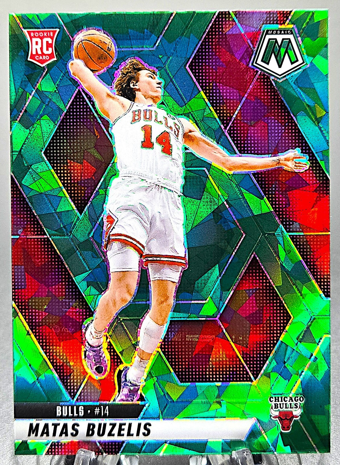 2024-25 Panini Mosaic #223 - Green Ice Mosaic - Matas Buzelis Rookie