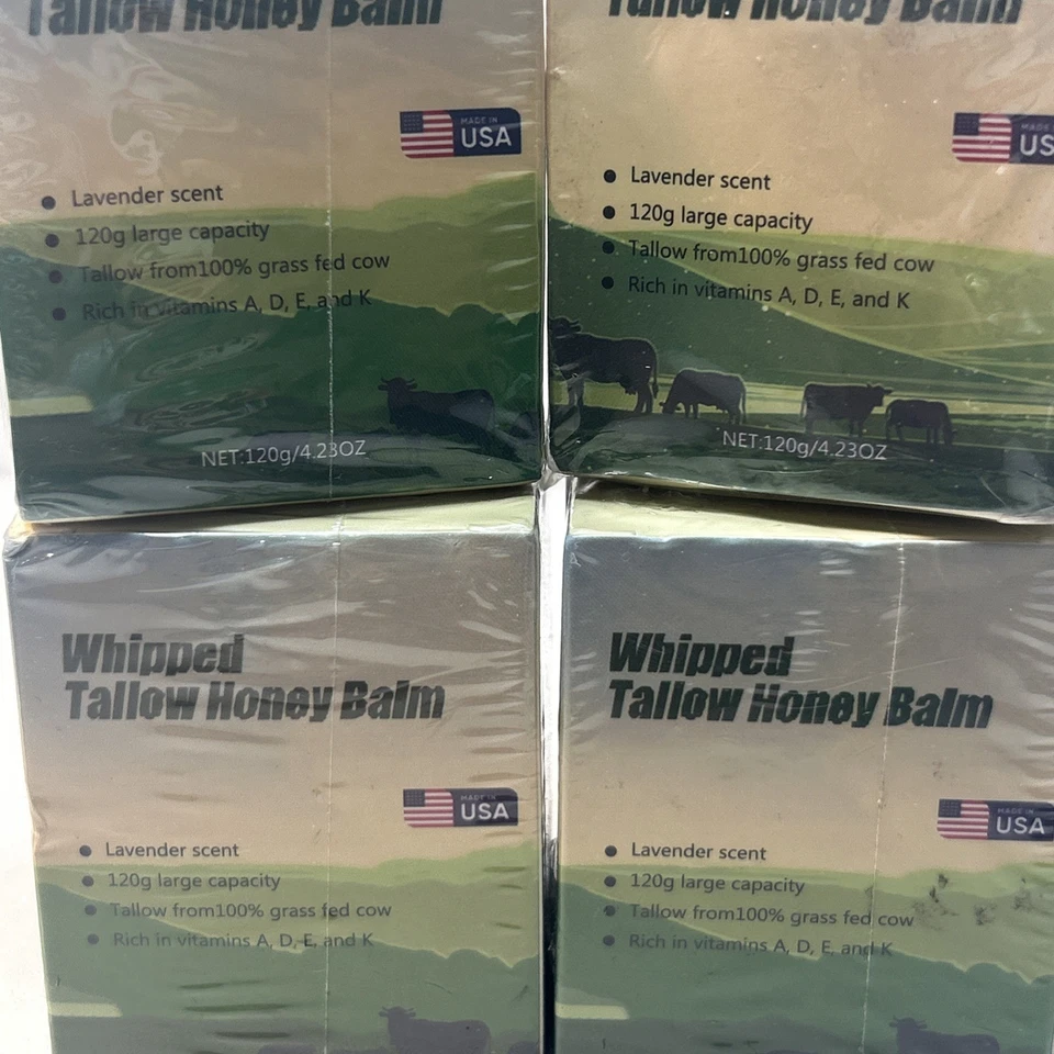 4 Sealed Whipped Tallow Honey Butter Skincare, Lavender Scent, Beef Tallow, Dama - Image 2 of 4
