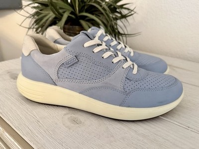 Ecco Soft 7 Runner Sneakers Women Sz 6 Shoes Dusty Blue Leather Athletic Walking