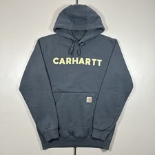 Carhartt Hoodie Sweatshirt Men's Size Small Relaxed Fit Spellout Graphic Work