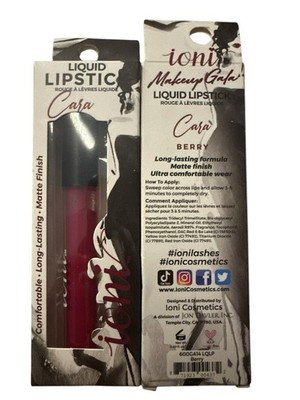 IONI ''CARA'' BERRY MATTE FINISH LIQUID LIPSTICK LONG LASTING New In Box