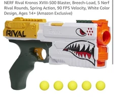 SET OF TWO - NERF RIVAL KRONO XVIII-500 BLASTER WHITE COLOR DESIGN (2)