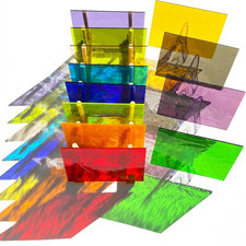 12 Sheets Rainbow Transparent 96 COE Fusing Glass Sheets,4 X 6 Inch Assorted Col