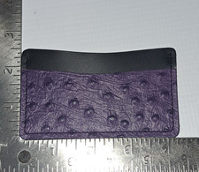 Hermit Leather Co Purple Leather Card Holder Business  Credit Card Case