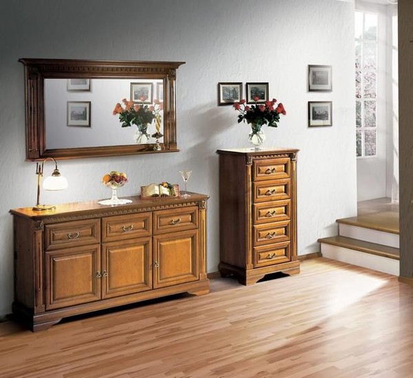 Sideboard Mit Spiegel Klassisches Kommode Stilvoller MöBel Wohnzimmer Set 3Tlg-image