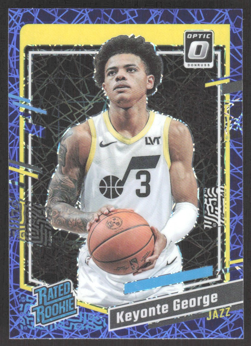 Donruss Optic Blue Velocity Keyonte George Rookie Card #223 Utah Jazz