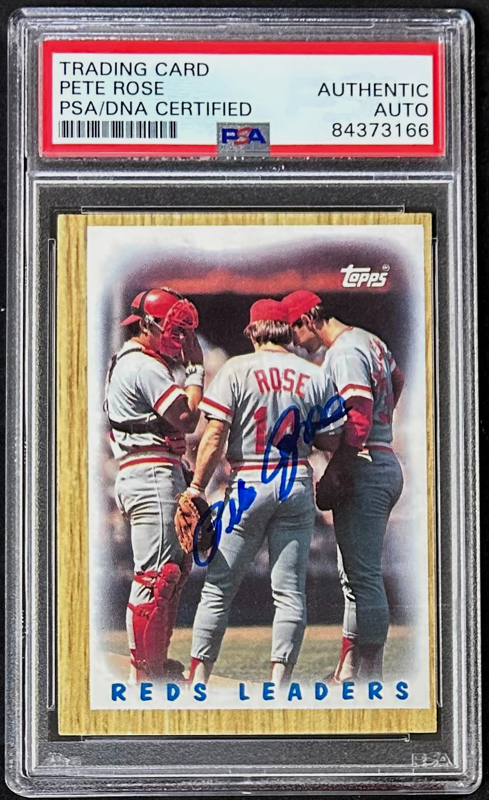 Pete Rose Signed 1987 Topps Card #281 PSA/DNA 84373166 Cincinnati Reds