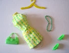 BARBIE FASHION CLOTHES ~ YELLOW/GREEN DAISY PRINT OUTFIT w/ACCESSORIES SET