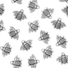 50PCS Alloy Bee Honeybee Charm Pendants, DIY Craft Jewelry Making Accessory, 21X