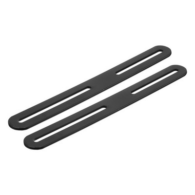 2Pcs 8.46 x 0.94 Inch Adjustable Flat Mending Plate Support with Slot Black