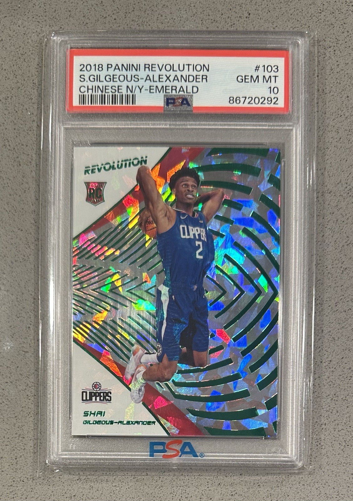 SHAI GILGEOUS-ALEXANDER 2018-19 Revolution Chinese New Year EMERALD /88 PSA 10