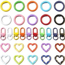 30PCS Keychain Clasp Set   10 Colors Small Set with Lobster 10 colors-30pcs