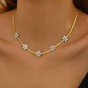 Authentic Luxury 18K Gold Plated Bohemian Floral Necklace,, Skin Safe Jewe