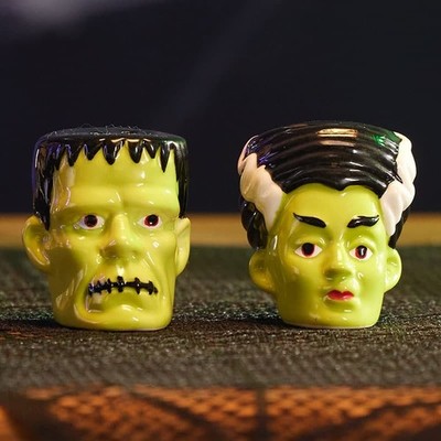 HALLOWEEN Mr & Mrs FRANKENSTEIN MONSTER Salt & Pepper Shaker Set New 2025