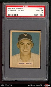 1949 Bowman #197 Johnny Lindell Yankees PSA 4 - VG/EX