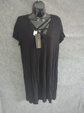 ONLY Women's Onlbera Back Lace Up  Dress S/S Dress Summer Dress Black