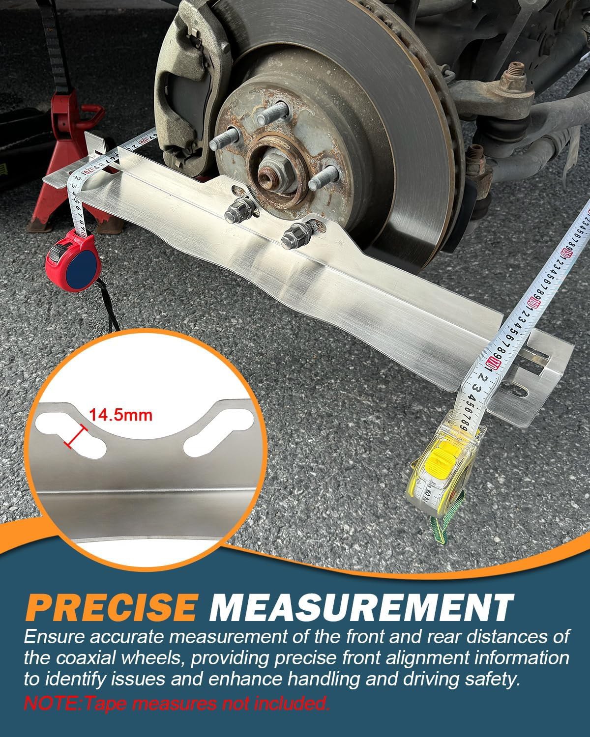 Wheel Alignment Tool Toe Plates with 2 Tape Measures 16ft - Accurate Measurement