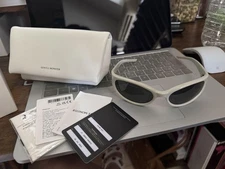 GENTLE MONSTER YOUNG G12 Sunglasses White Wraparound Sporty Frame Authentic Eyew