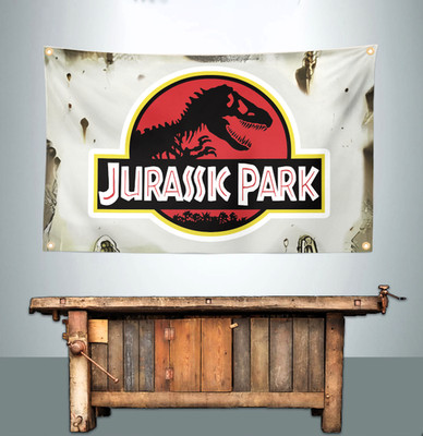 JURASSIC PARK 3' X 5' BANNER FLAG (RUSTIC LOOK)