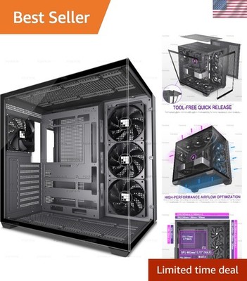 F300 ATX Mid-Tower Case with 270° Glass - Pre-Installed Fans for Optimal Cooling
