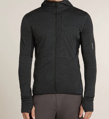 Icebreaker Hybrid 200 Real Fleece Hoodie Men's M Merino Full Zip