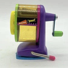 Nickelodeon Yikes! Pencil Sharpener 90's Neon Colors Vtg Tabletop Desktop Works