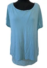 Rainbow Womens T-Shirt Top Size 14/16 Blue Short Sleeve Layered Ladies