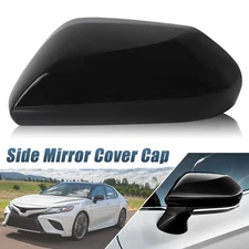 Gloss Black Left Side Driver Door Wing Mirror Cover Cap For Toyota Camry 2018-24