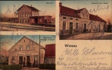 Ak Wymiarki Wiesau Kr. Sagan Schlesien, Bahhof, Brauerei Emil... - 11560311