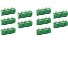 150V 6A 2.54mm/ 0.1inch Pitch 10 Pin PCB Mount Screw Type Terminal Block Conn...