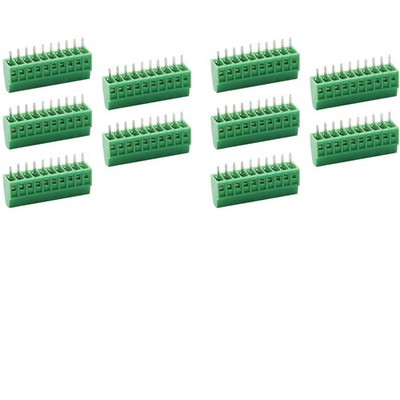 150V 6A 2.54mm/ 0.1inch Pitch 10 Pin PCB Mount Screw Type Terminal Block Conn...