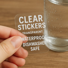 Custom Clear Vinyl Stickers Durable Waterproof Labels White Ink Printing