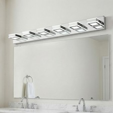 39'' Vanity Light 6 Lights Chrome Dimmable LED Bathroom Over Mirror Wall Fixture