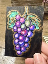 ACEO Original Art Grape Fruit Colored Pencil and Ink 