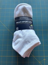 NWT Socks Multi Sport Lite Performance 10 Pairs Ankle Poly Spandex Blend 6 - 10