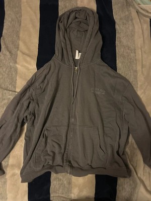 H&M divided womens/teens drak grey zip up hoodie althetic club