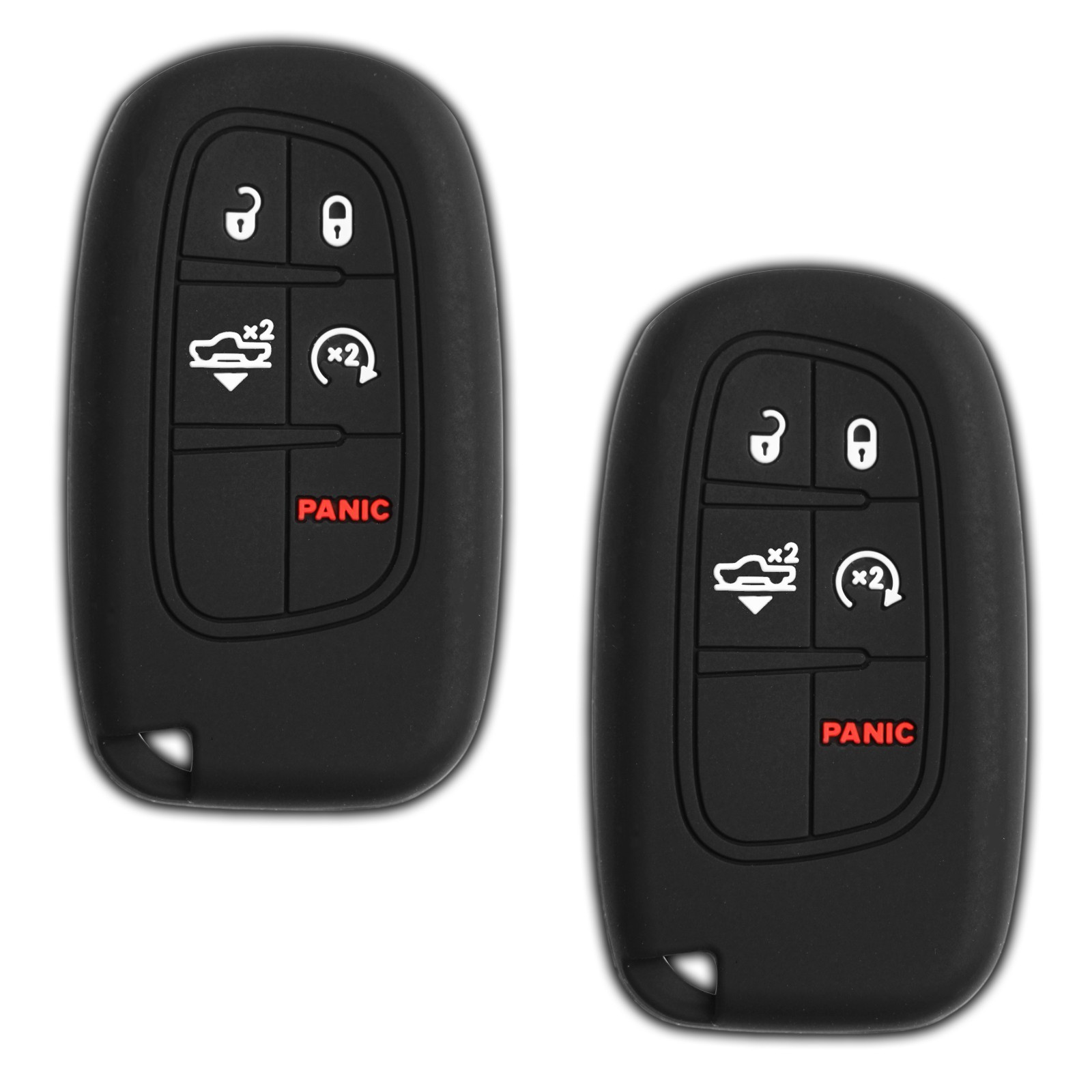 2 Key Fob Remote Skin Shell Case Cover for Jeep Dodge Chrysler GQ4-54T