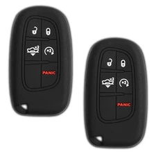 2 Key Fob Remote Skin Shell Case Cover for Jeep Dodge Chrysler GQ4-54T