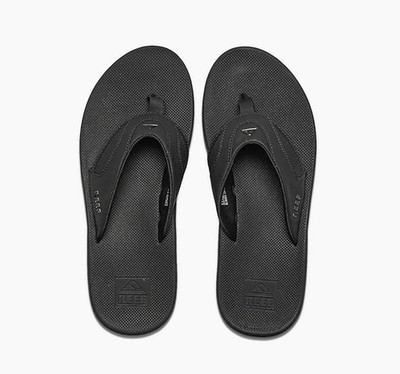 Reef Fanning Herren Flip Flops Sandalen All Black Neu