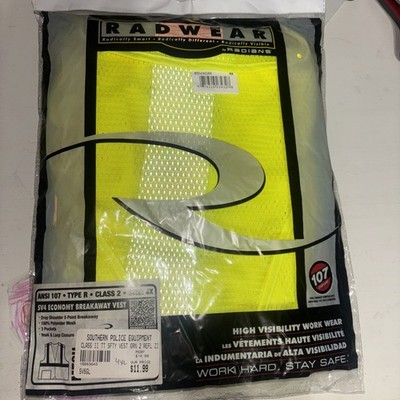 Lot of 3 Radwear Ansi 107 Type R Class 2 Size 4xl Economy Safety Vest High Vis