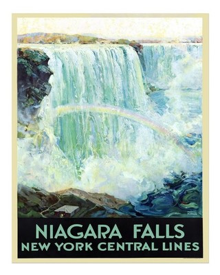 Vintage Niagarafälle Wandkunst Poster - malerische Reisedekoration Wohndeko