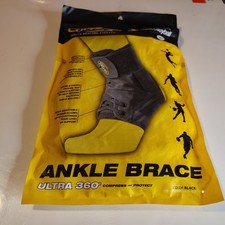 Ultra 360 Black Lace-Up Ankle Brace Ankle Support  Adjustable Compression Small